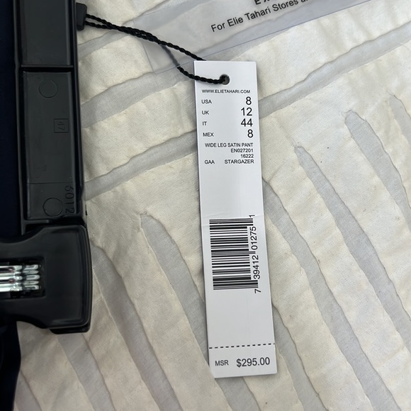 Elie Tahari set with leg navy satin pants and matching halter. Never worn. - Picture 4 of 5